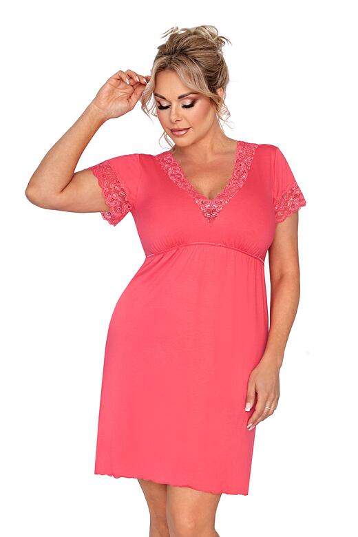 Luxusná plus size košieľka Mariza coral