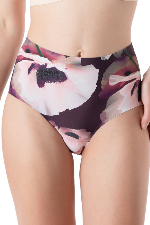 Velvet Bloom Simple Maxi bezšvové nohavičky fialovo-hnedé