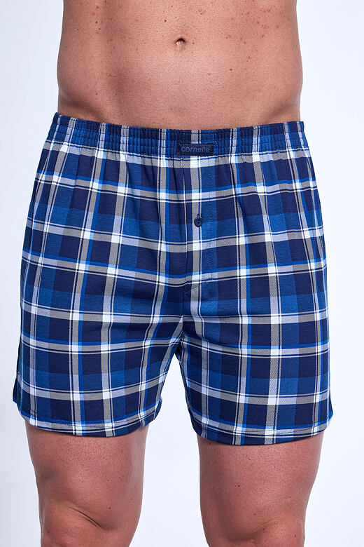 Bavlnené trenírky Comfort 002318 modré kockované