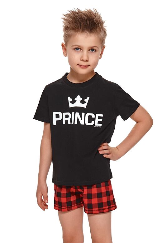 Krátke chlapčenské pyžamo Prince čierne