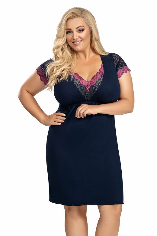 Košieľka plus size Nina tmavo modrá