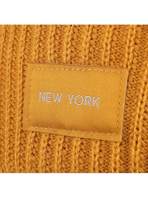 Czapka zimowa damska New York kolor musztardowy