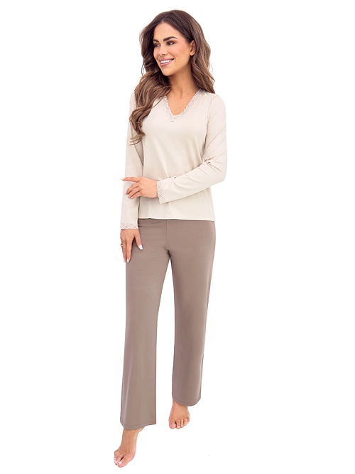 Dámské pyžamo Daphne long béžové