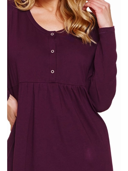 Dlhá nočná košeľa Debie bordová