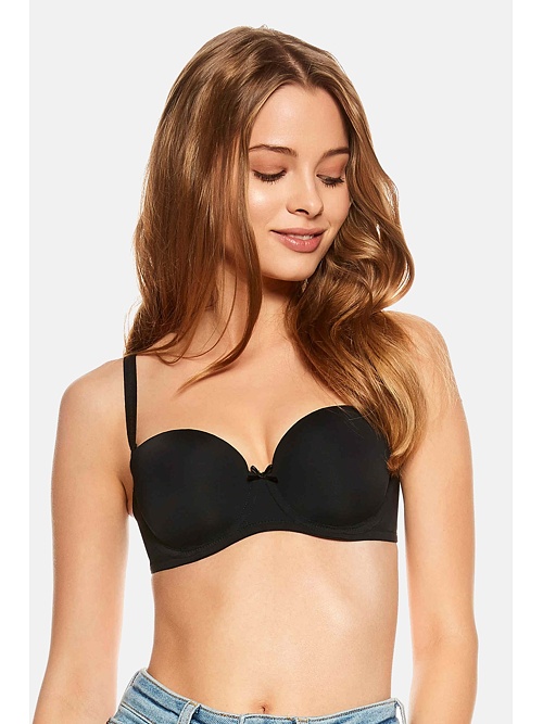 Hladká podprsenka Raff černá silikonová ramínka