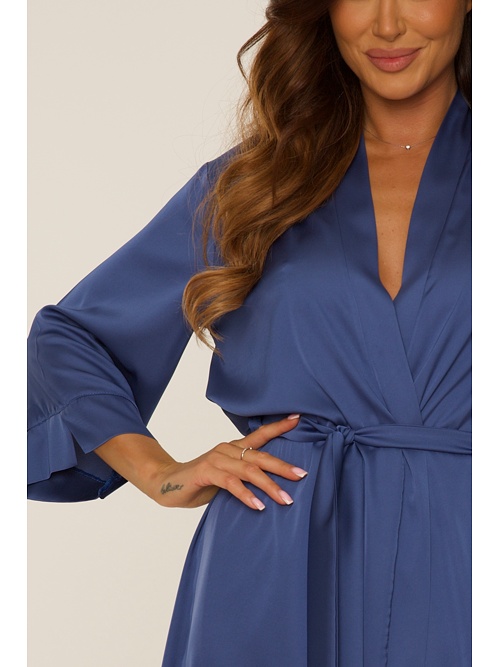 Dámsky saténový župan Cordelia modrý