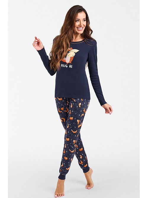 Pijamale damă Wasilla albastru cu vulpe