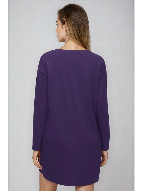 Bavlnená nočná košeľa Moon Nightdresses NDK LSL 04 fialová