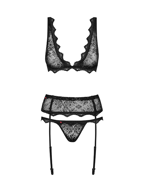 Sutien, portjartier și tanga Emperita negru