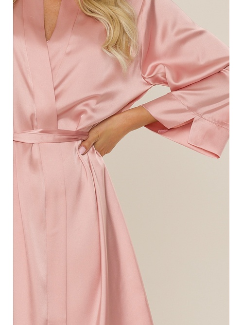 Dámsky saténový župan Cordelia svetloružový