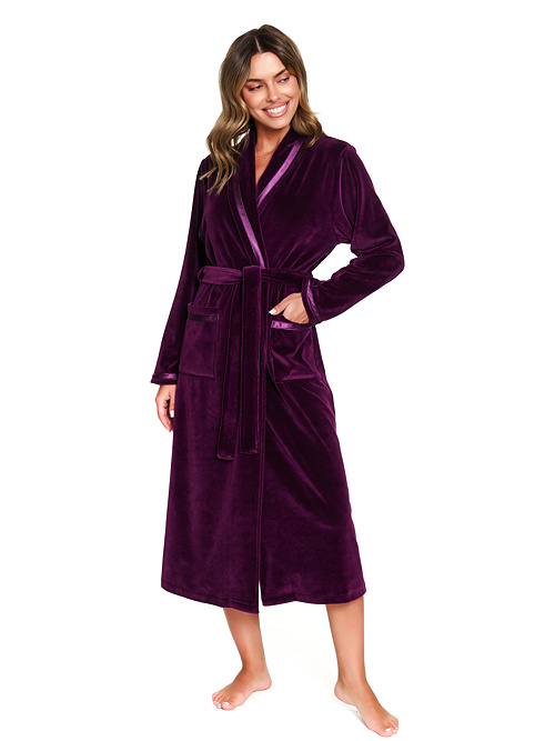 Dámsky velúrový župan Sofie burgundy