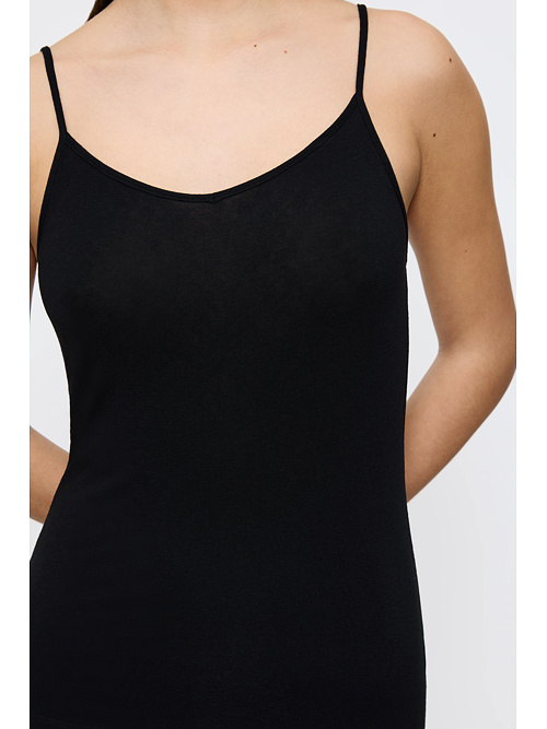 Damska koszulka Triumph Beauty Layers Spaghetti Top Wool Black