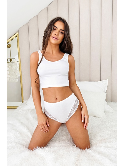 235 csipkés bugyi, ekrü