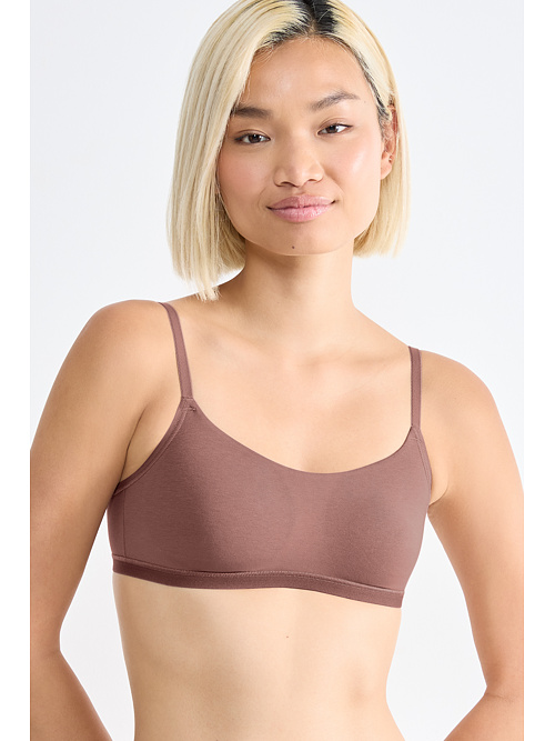 Soft podprsenka organic GO Daily Cotton TOP bez zapínání hnědá