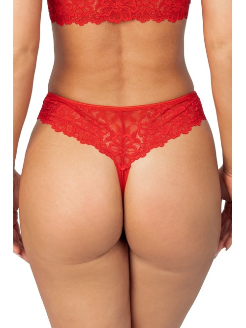 Tanga krajková 245 červená