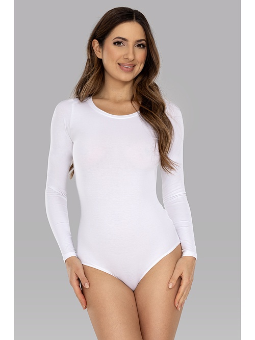 Julia hosszú ujjú pamutbody, fehér 