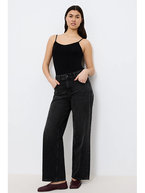 Damska koszulka Triumph Beauty Layers Spaghetti Top Wool Black