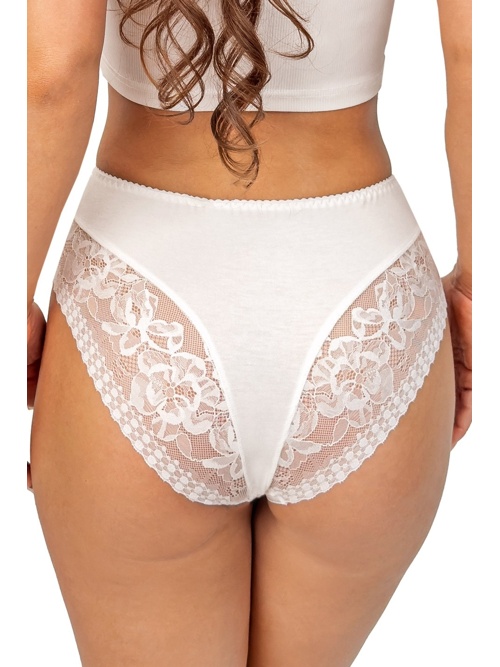 bílé krajkové kalhotky vysoké