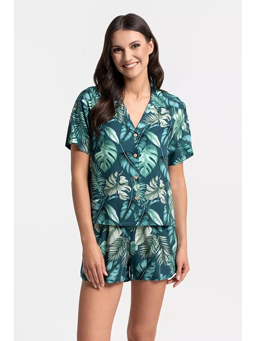 pyžamo dámské knoflíky přírodní motiv