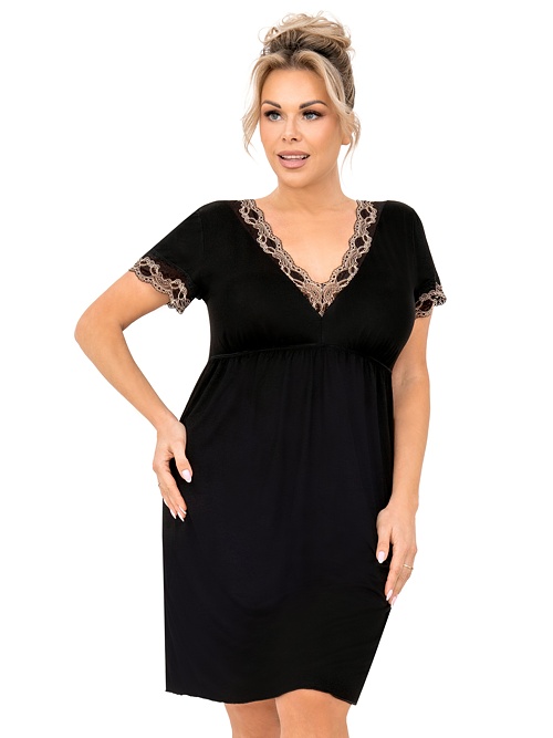 Luxusní viskózová košilka plus size Hana černá