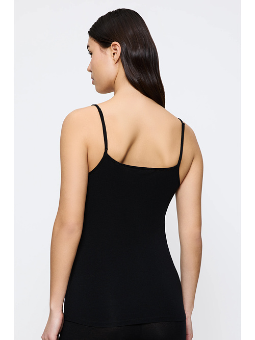 Damska koszulka Triumph Beauty Layers Spaghetti Top Wool Black