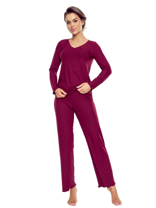 Dámske pyžamo Rosaria vínovej farby