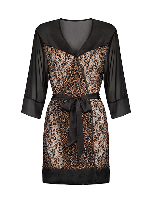 Peniuar w cętki Allunes czarny