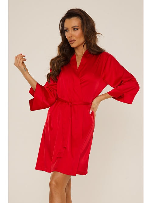 Dámsky saténový župan Cordelia červený