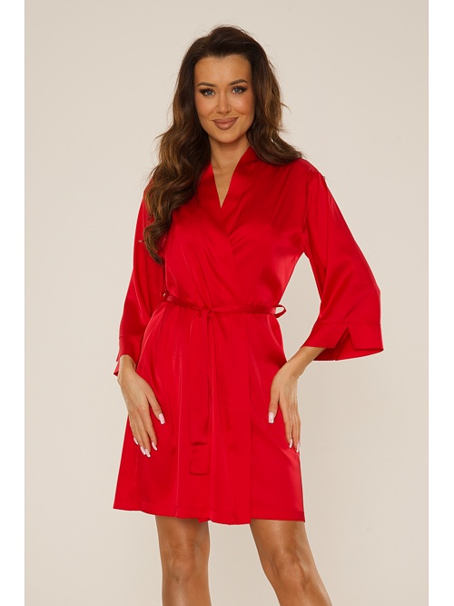 Dámsky saténový župan Cordelia červený