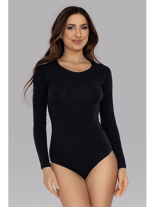 Julia hosszú ujjú pamutbody, fekete