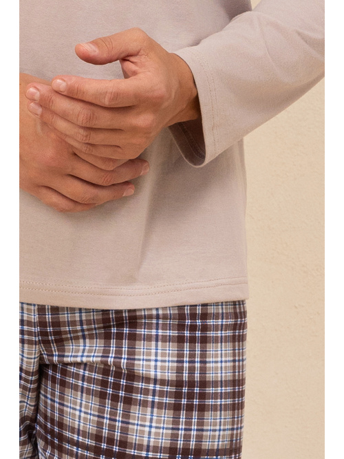 Pánske pyžamo Rudolfo hnedé dlhé