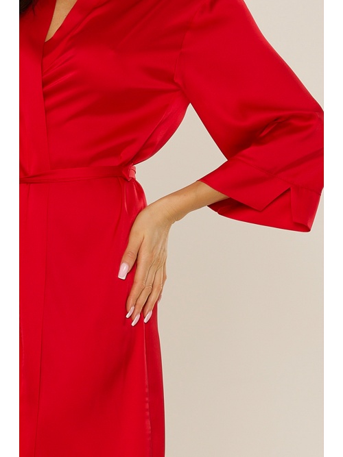 Dámsky saténový župan Cordelia červený