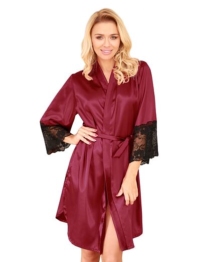 Halat din satin bordo Marbella