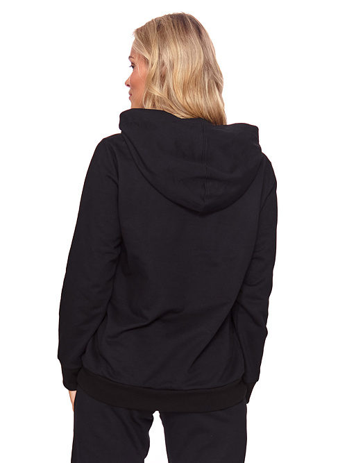 Trixi enyhén bélelt női pulóver, fekete kapucnival