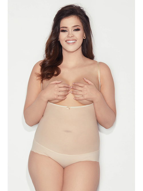 Glam alakformáló body, bézs